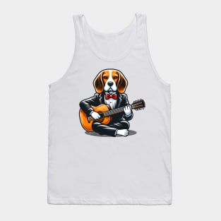 Beagle Playing Guitar Tank Top